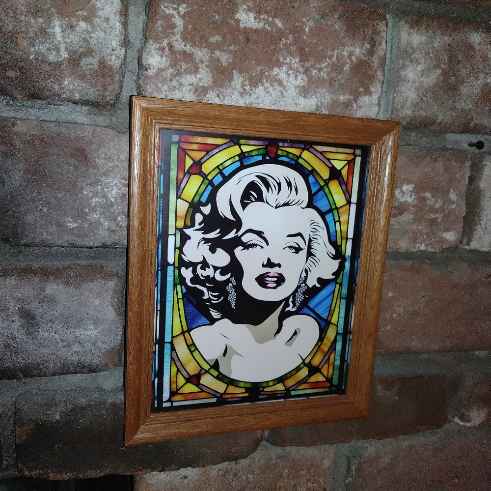 Marilyn Monroe Stained Glass Style Framed Art Print Vintage Hollywood